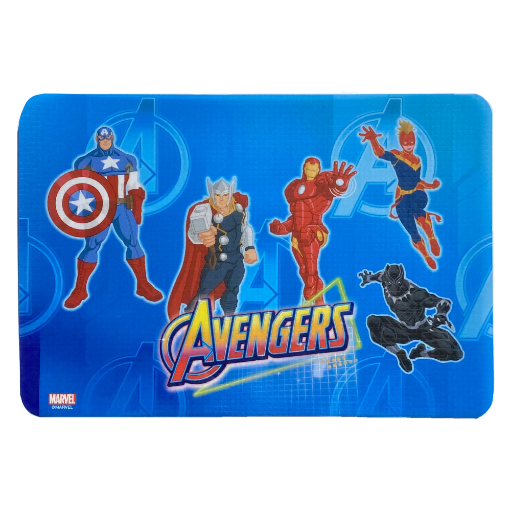 TOVAGLIETTA AVENGERS MARVEL IN PLASTICA MORBIDA ANTISCIVOLO RIPIEGABILE LAVABILE DA COLAZIONE PRANZO CM.44X30 - AV0843