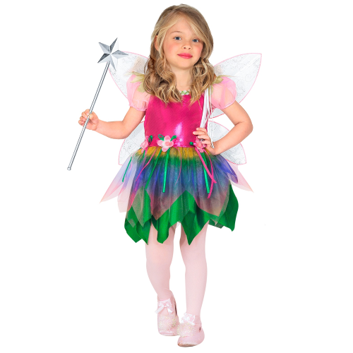 COSTUME VESTITO ABITO TRAVESTIMENTO CARNEVALE BAMBINA FATINA DELL'ARCOBALENO
