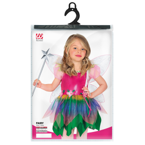 COSTUME VESTITO ABITO TRAVESTIMENTO CARNEVALE BAMBINA FATINA DELL'ARCOBALENO