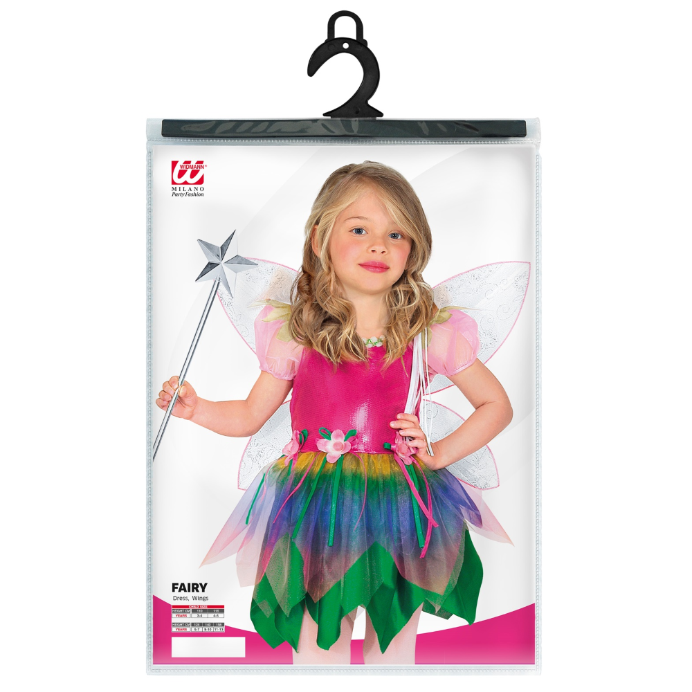 COSTUME VESTITO ABITO TRAVESTIMENTO CARNEVALE BAMBINA FATINA DELL'ARCOBALENO