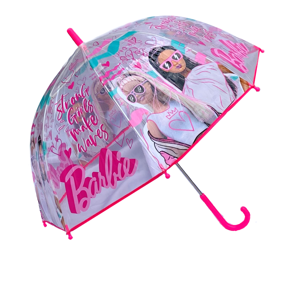 OMBRELLO CAMPANA TRASPARENTE BARBIE BAMBINA - BB00011