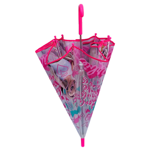 OMBRELLO CAMPANA TRASPARENTE BARBIE BAMBINA - BB00011