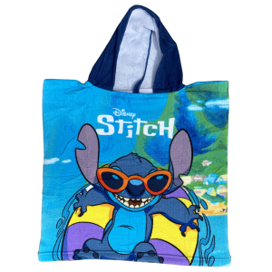 PONCHO MARE STITCH DISNEY IN MICROCOTONE CM. 100X50 100%PL - 2023LILB014