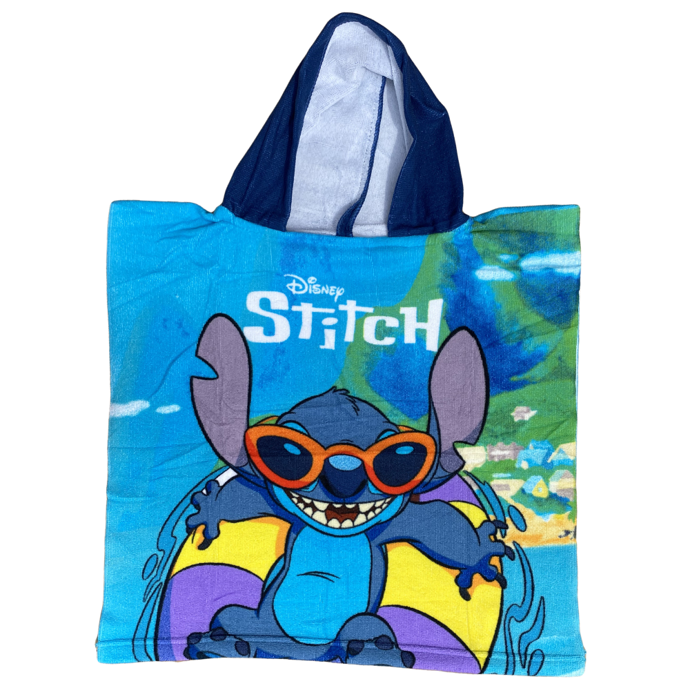 PONCHO MARE STITCH DISNEY IN MICROCOTONE CM. 100X50 100%PL - 2023LILB014