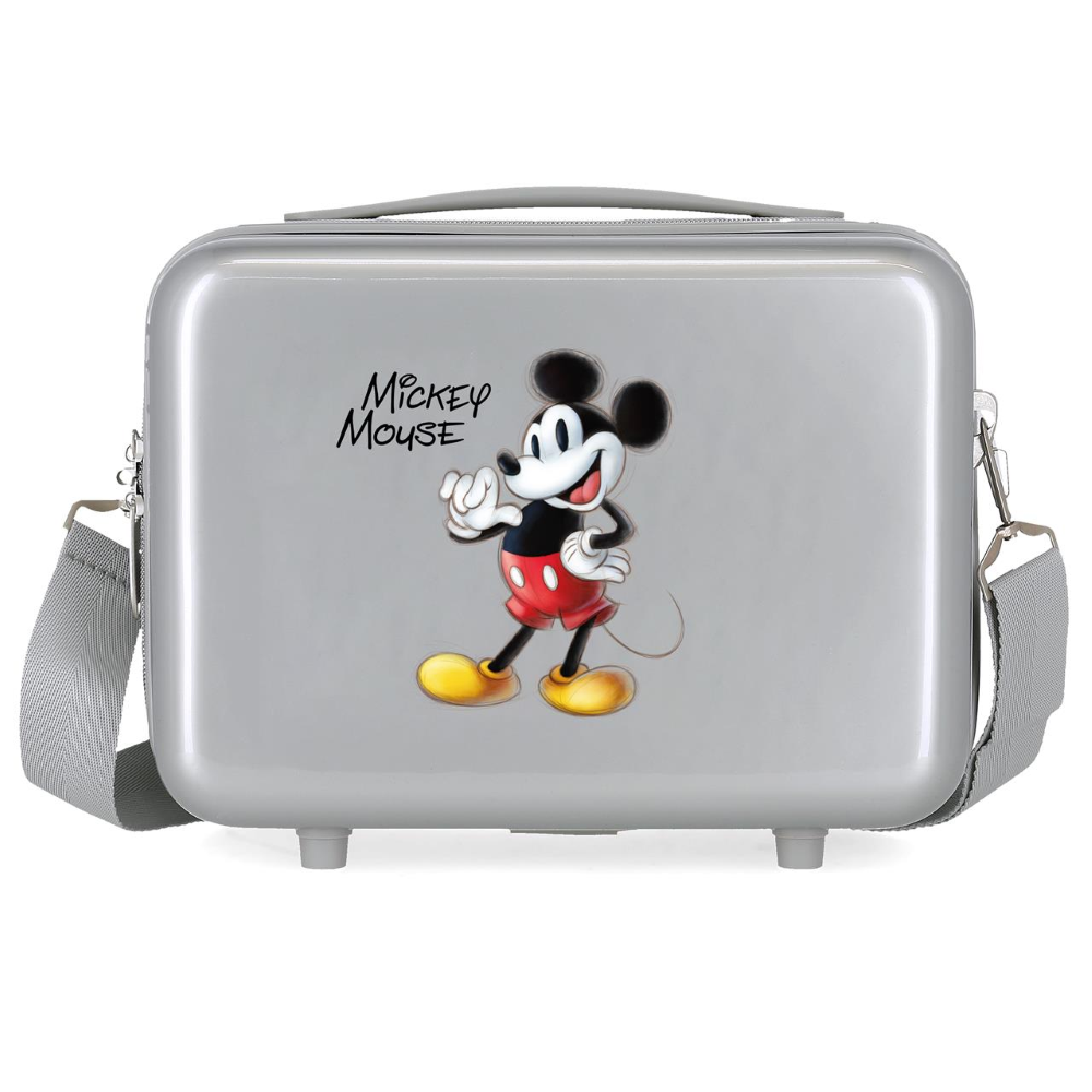 BEAUTY CASE MICKEY MOUSE TOPOLINO DISNEY 100° ANNIVERSARIO BORSA VIAGGIO IN ABS ADATTABILE A TROLLEY - 3643921
