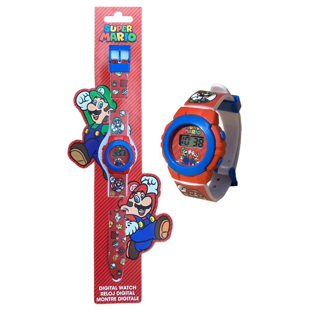 OROLOGIO DA POLSO DIGITALE SUPER MARIO IN CONFEZIONE SAGOMATA - GSM4234