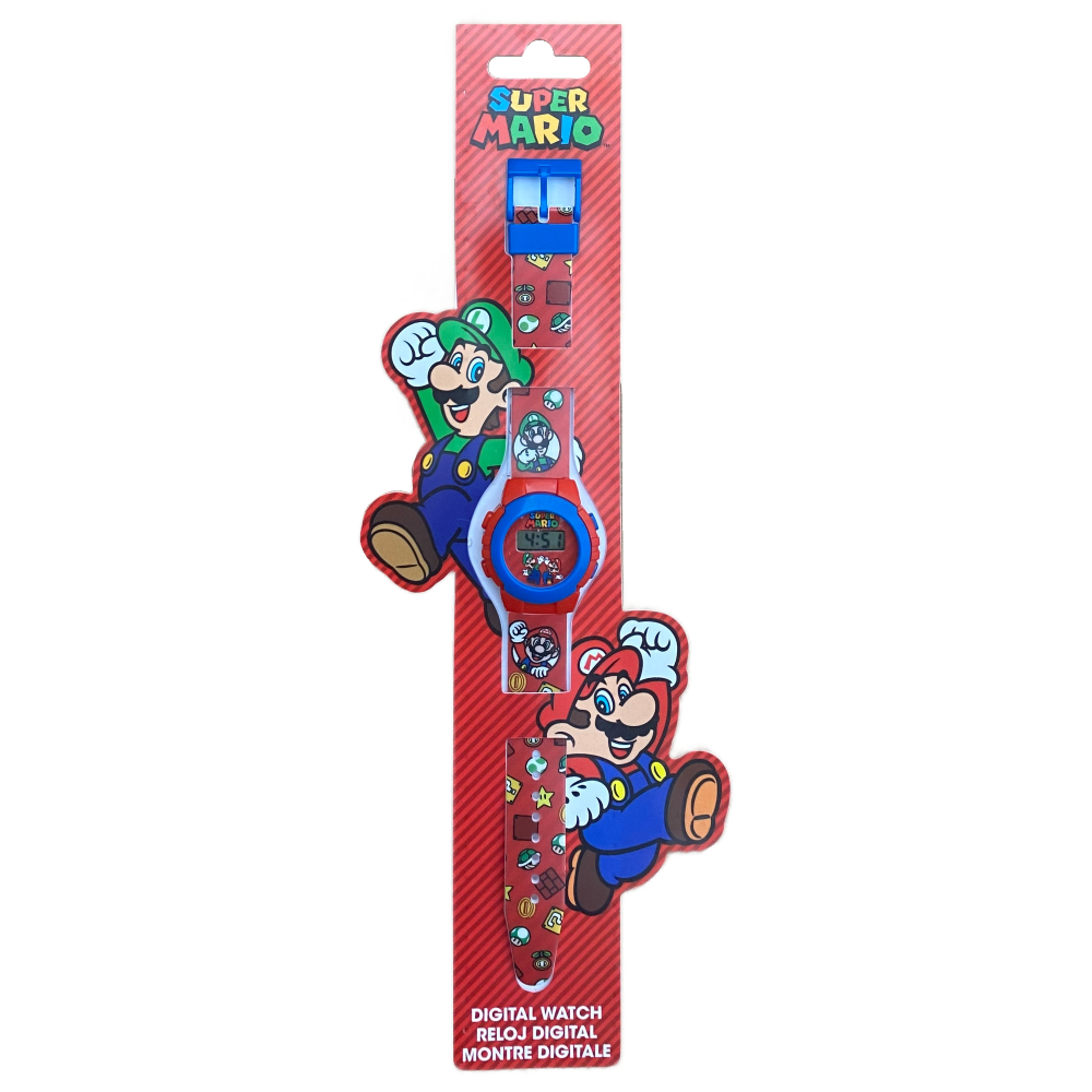 OROLOGIO DA POLSO DIGITALE SUPER MARIO IN CONFEZIONE SAGOMATA - GSM4234