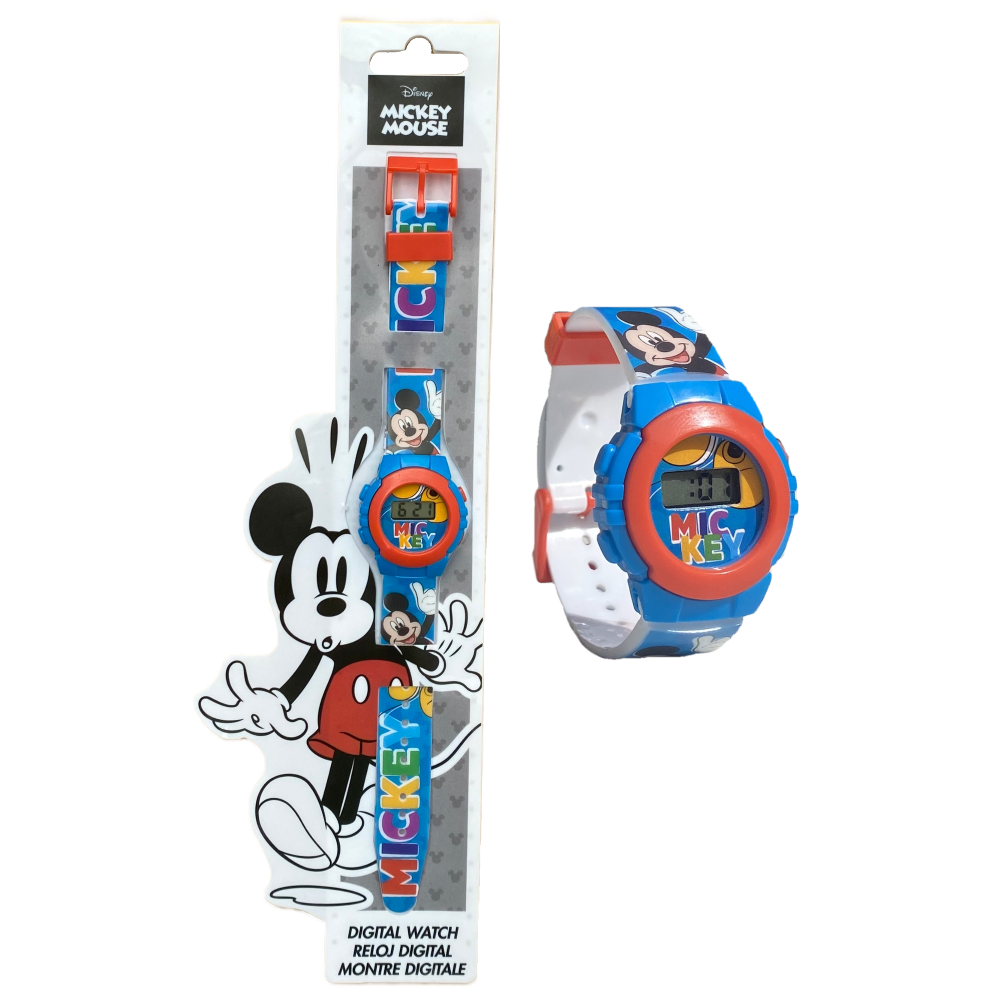 OROLOGIO DA POLSO DIGITALE MICKEY MOUSE DISNEY TOPOLINO IN CONFEZIONE SAGOMATA - MK4164