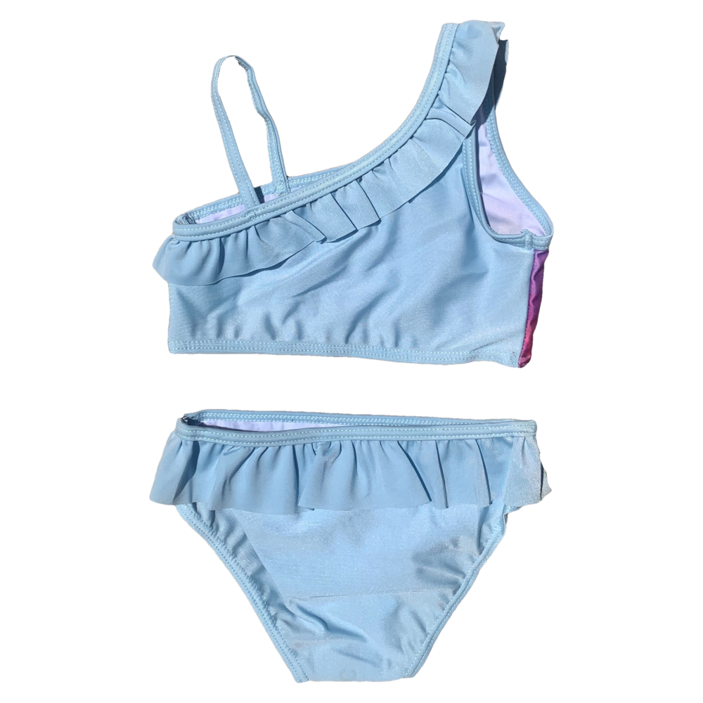 COSTUME MARE FROZEN II DISNEY ELSA ANNA BIKINI MONOSPALLA 2 PEZZI BAMBINA - FRO23-0444