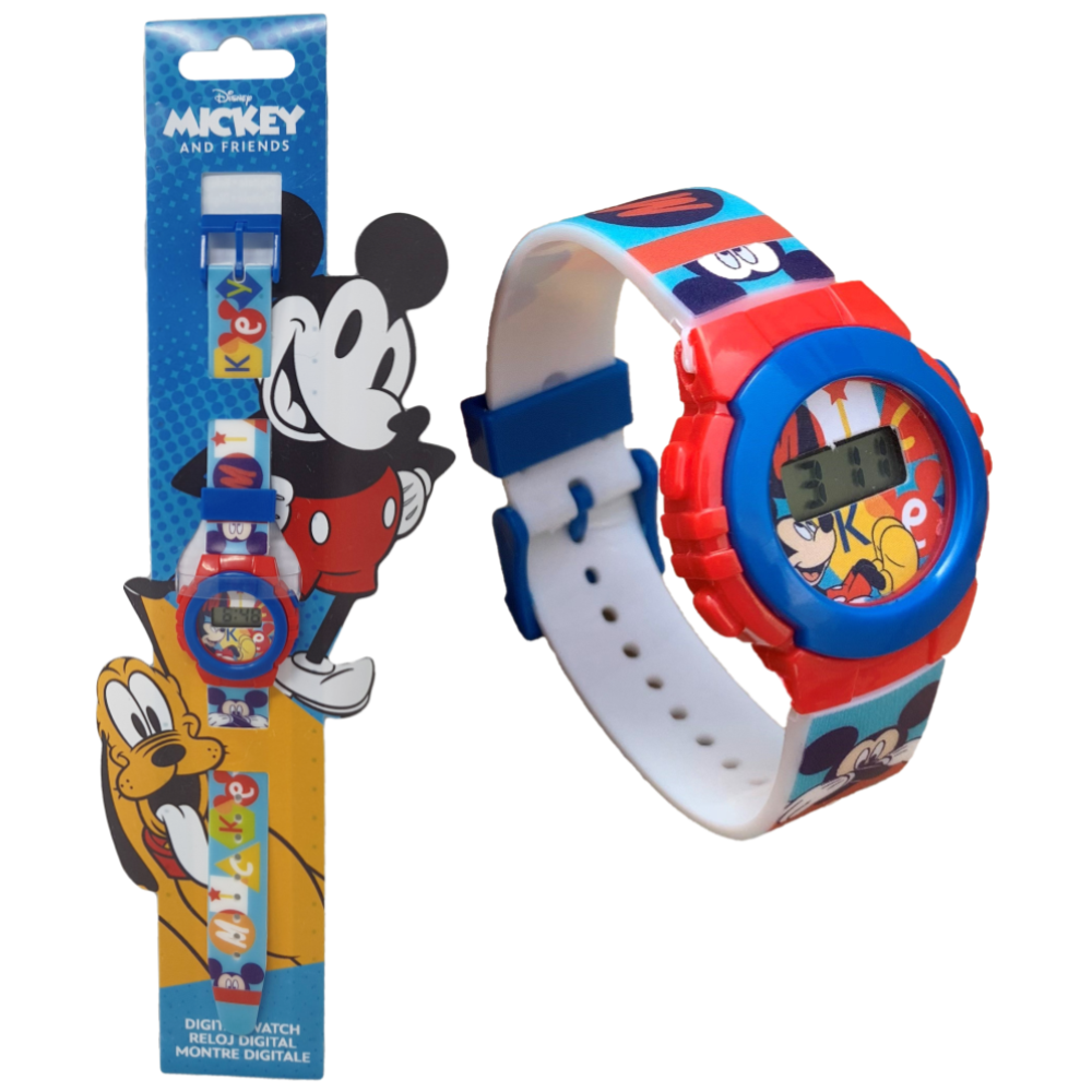 OROLOGIO DA POLSO DIGITALE MICKEY MOUSE DISNEY TOPOLINO IN CONFEZIONE SAGOMATA - WD22135
