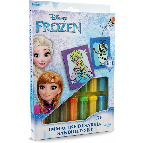 SET GIOCO FROZEN ELSA OLAF DISNEY BAMBINA IMMAGINI DI SABBIA 2 IN 1 IMMAGINI DA COLORARE CON SABBIA COLORATA - DS-16