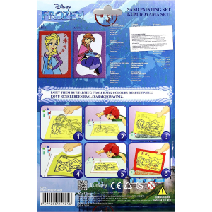 SET GIOCO FROZEN ELSA ANNA DISNEY BAMBINA IMMAGINI DI SABBIA 2 IN 1 IMMAGINI DA COLORARE CON SABBIA COLORATA - DS-17