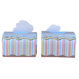 BOMBONIERA ASTUCCIO BAULE MINNIE PAPERINA BABY DISNEY SCATOLINA PORTACONFETTI KIT 10 PEZZI SENZA CONFETTI