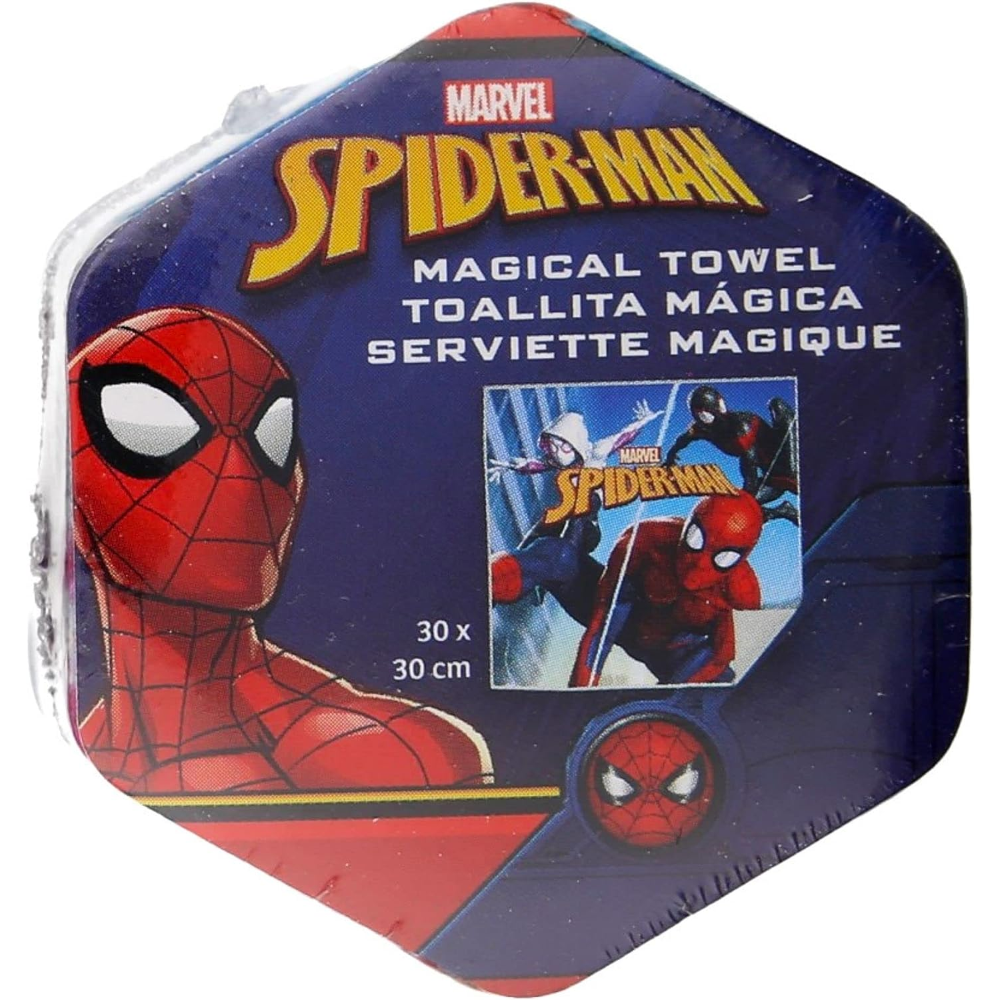 SET TOVAGLIETTE 2 PEZZI SPIDERMAN MARVEL ASCIUGAMANO MAGICHE IN TESSUTO CM. 30X30 - MV15744