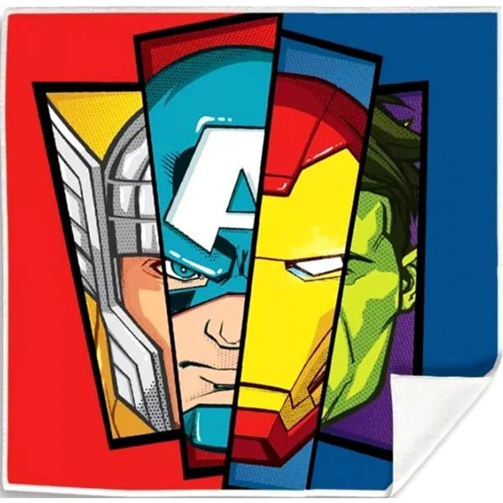SET TOVAGLIETTE 2 PEZZI AVENGERS MARVEL ASCIUGAMANO MAGICHE IN TESSUTO CM. 30X30 - MV15744