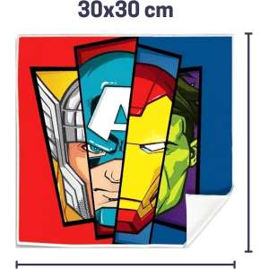 SET TOVAGLIETTE 2 PEZZI AVENGERS MARVEL ASCIUGAMANO MAGICHE IN TESSUTO CM. 30X30 - MV15744