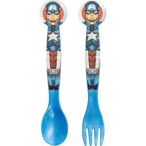 SET PAPPA 5 PEZZI AVENGERS MARVEL PIATTI BICCHIERE POSATE CONFEZIONE REGALO - ST74115