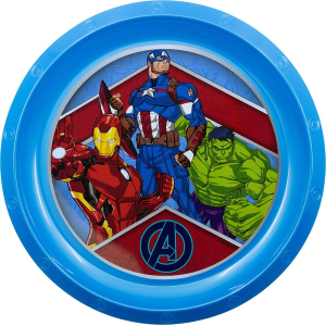 SET PAPPA 5 PEZZI AVENGERS MARVEL PIATTI BICCHIERE POSATE CONFEZIONE REGALO - ST74115
