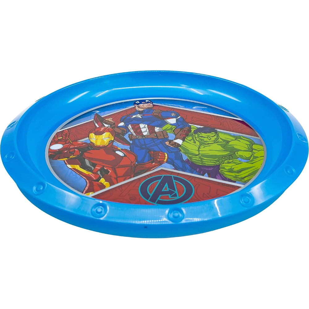 SET PAPPA 5 PEZZI AVENGERS MARVEL PIATTI BICCHIERE POSATE CONFEZIONE REGALO - ST74115