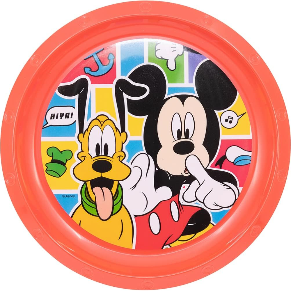 SET PAPPA 5 PEZZI TOPOLINO DISNEY PIATTI BICCHIERE POSATE CONFEZIONE REGALO - ST74315