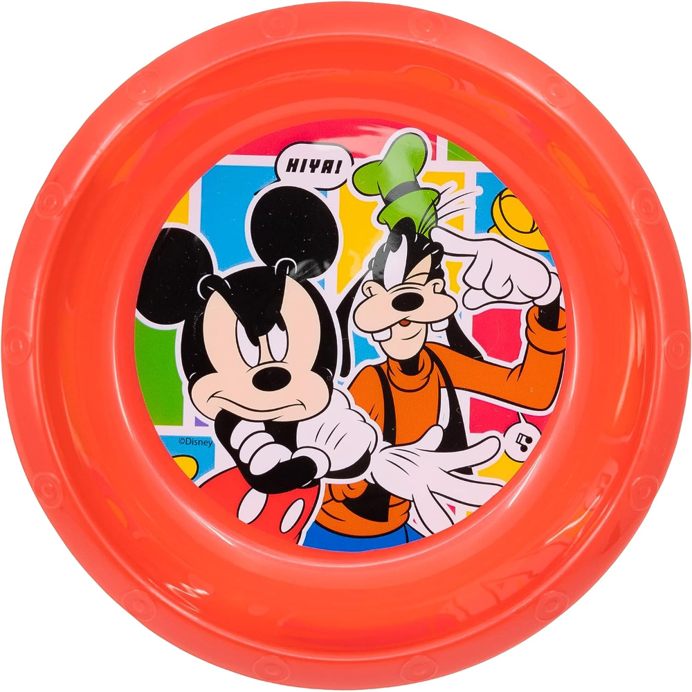 SET PAPPA 5 PEZZI TOPOLINO DISNEY PIATTI BICCHIERE POSATE CONFEZIONE REGALO - ST74315