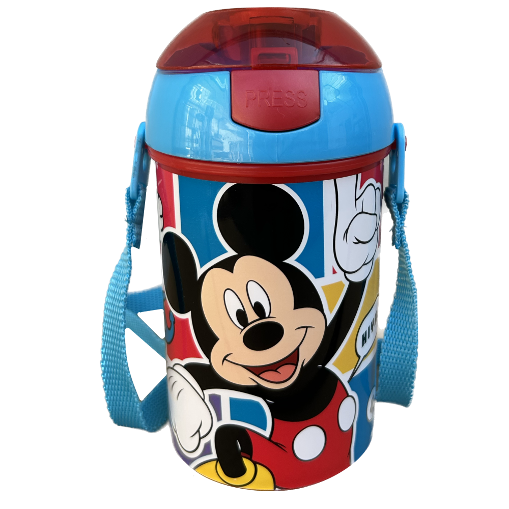 BORRACCIA POP-UP TOPOLINO DISNEY BOTTIGLIA IN PLASTICA RIUTILIZZABILE CON TRACOLLA 450 ML - ST74369