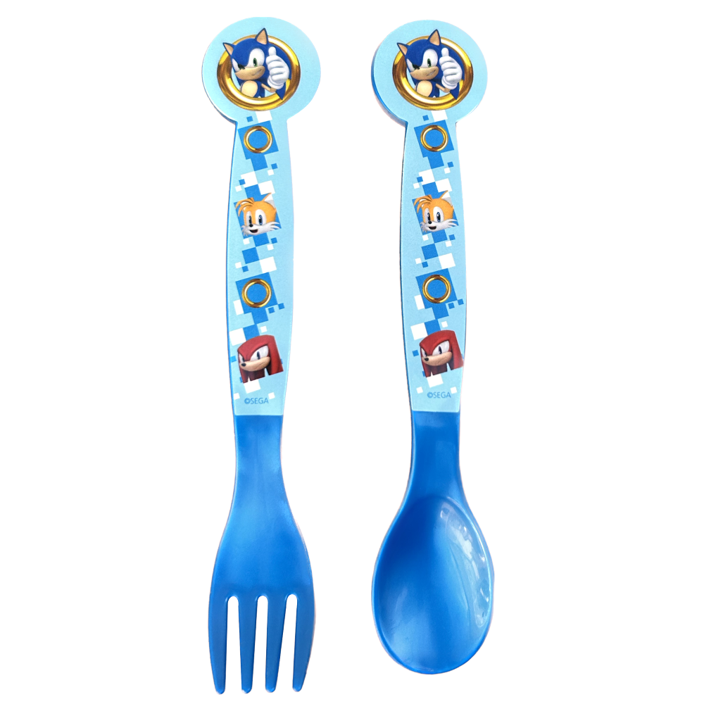 SET PAPPA 5 PEZZI SONIC PIATTI BICCHIERE POSATE CONFEZIONE REGALO - ST40550