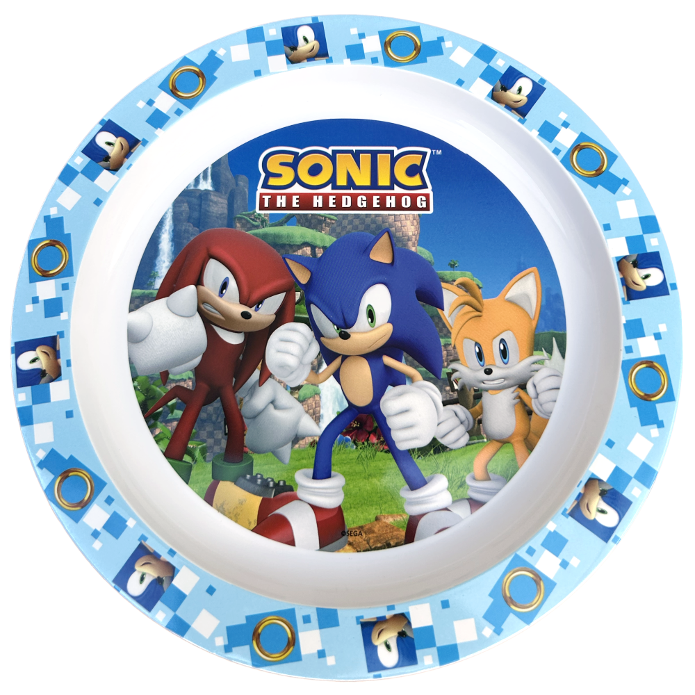 SET PAPPA 5 PEZZI SONIC PIATTI BICCHIERE POSATE CONFEZIONE REGALO - ST40550