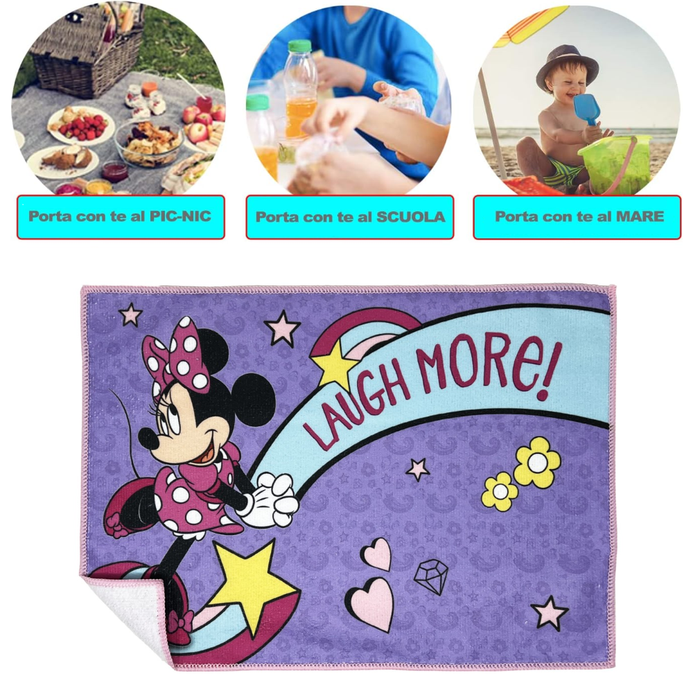 TOVAGLIETTA MAGICA MINNIE DISNEY IN TESSUTO DA COLAZIONE PRANZO CM.40X30 - MIN0864