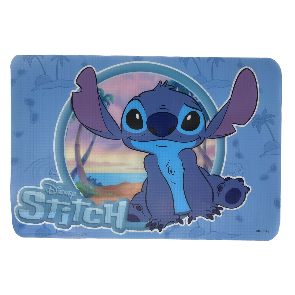 TOVAGLIETTA STITCH DISNEY IN PLASTICA MORBIDA ANTISCIVOLO RIPIEGABILE LAVABILE DA COLAZIONE PRANZO CM.44X30 - LST0843