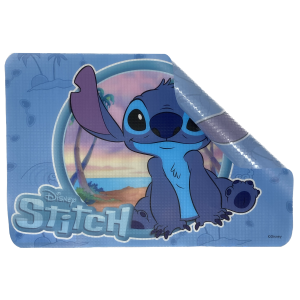 TOVAGLIETTA STITCH DISNEY IN PLASTICA MORBIDA ANTISCIVOLO RIPIEGABILE LAVABILE DA COLAZIONE PRANZO CM.44X30 - LST0843