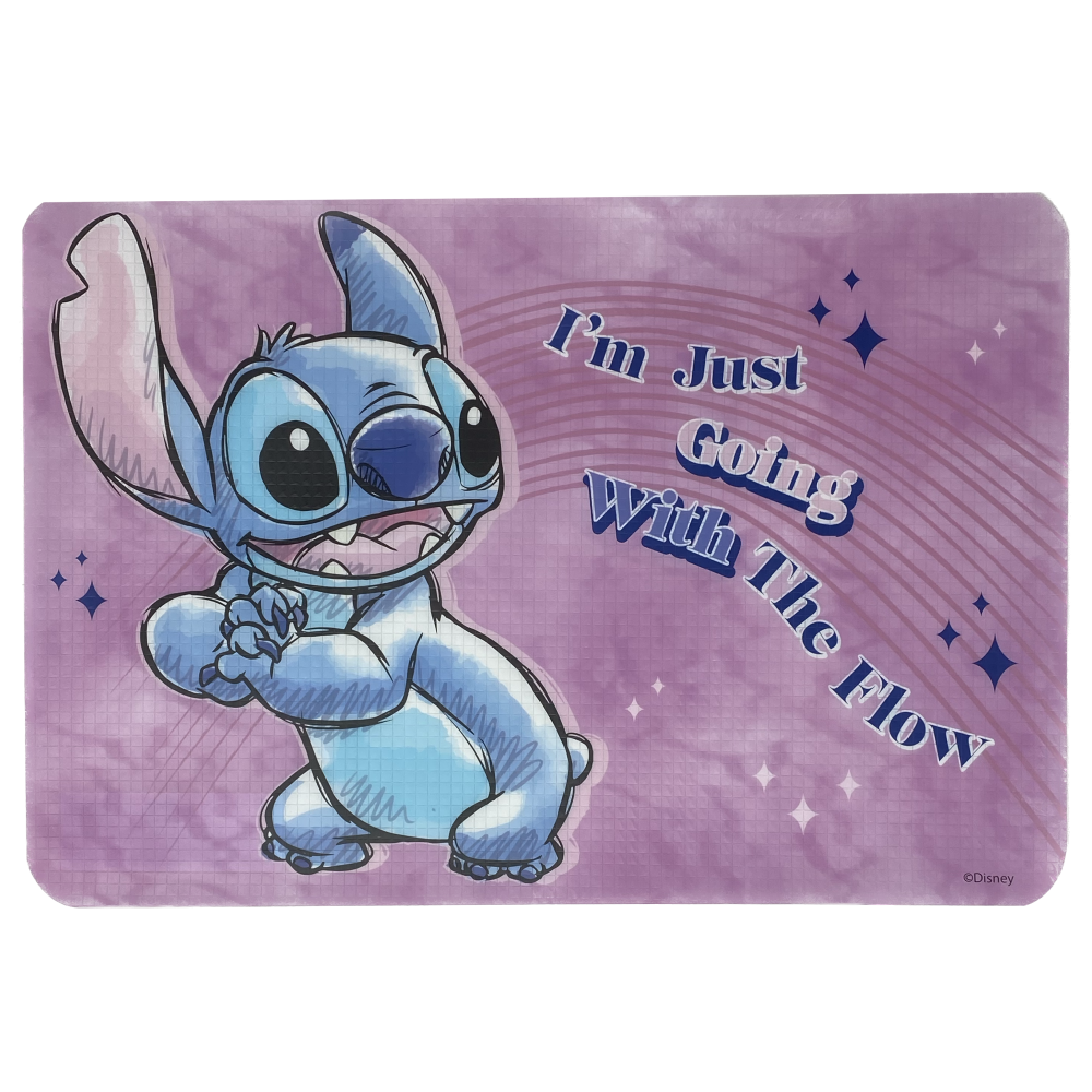 TOVAGLIETTA STITCH DISNEY IN PLASTICA MORBIDA ANTISCIVOLO RIPIEGABILE LAVABILE DA COLAZIONE PRANZO CM.44X30 - LST0843-G