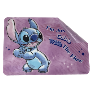 TOVAGLIETTA STITCH DISNEY IN PLASTICA MORBIDA ANTISCIVOLO RIPIEGABILE LAVABILE DA COLAZIONE PRANZO CM.44X30 - LST0843-G