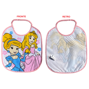 SET ASILO 3 PEZZI PRINCIPESSE DISNEY BAVETTA CON ELASTICO TOVAGLIETTA SACCA - PRI1002