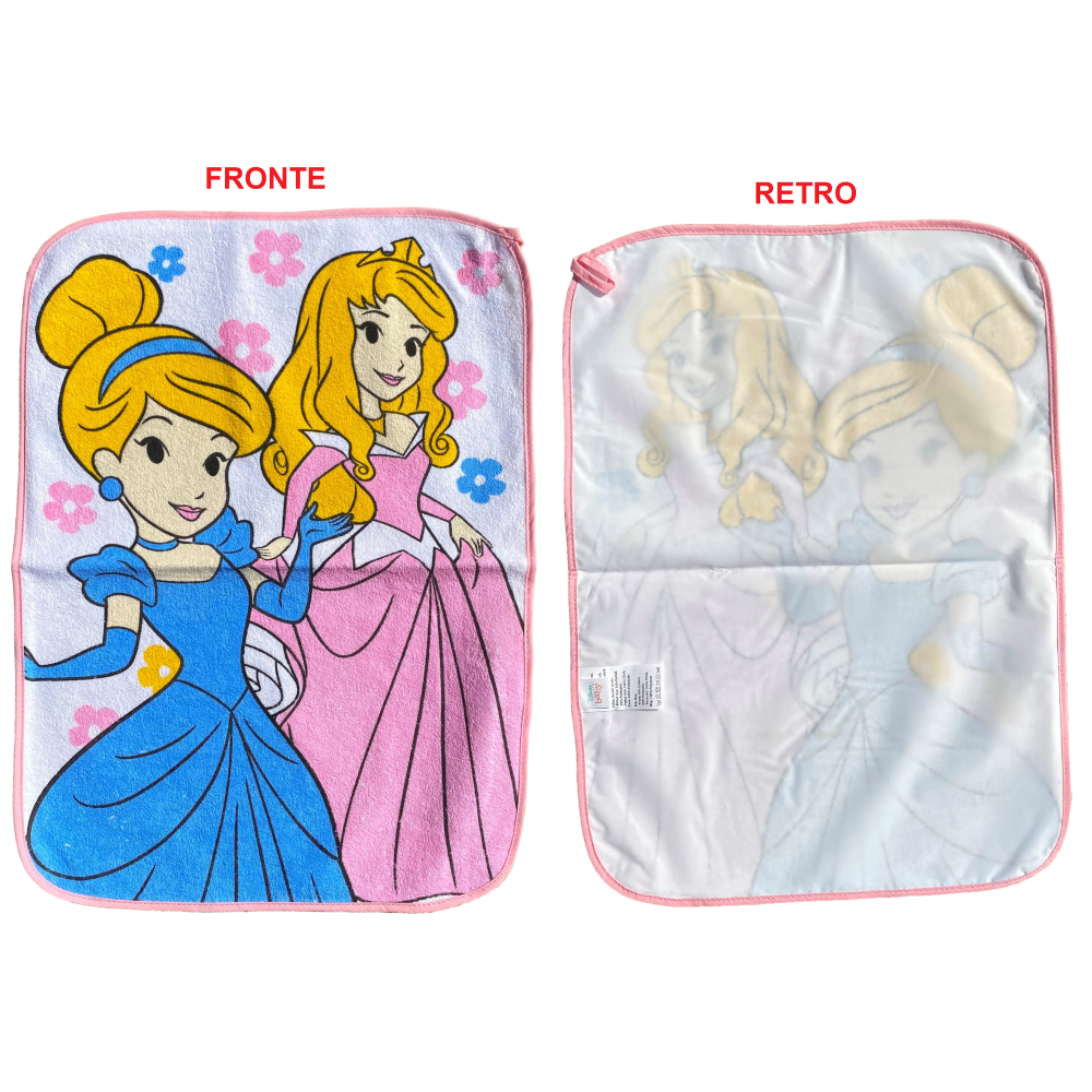 SET ASILO 3 PEZZI PRINCIPESSE DISNEY BAVETTA CON ELASTICO TOVAGLIETTA SACCA - PRI1002