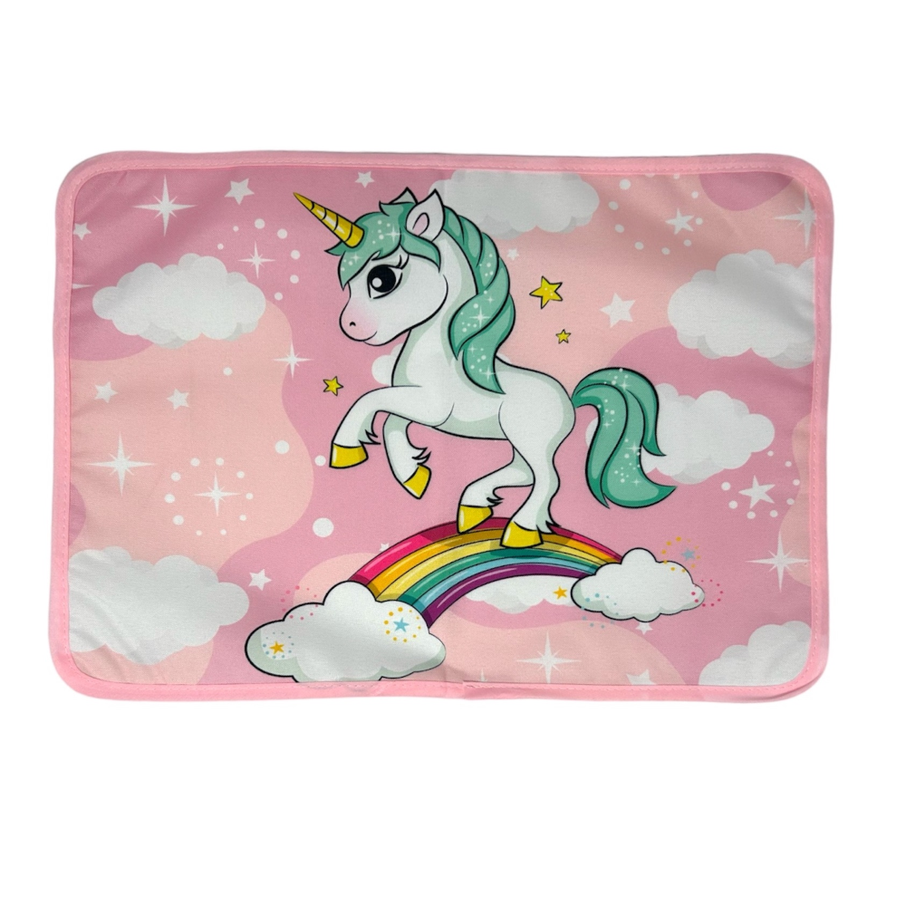 TOVAGLIETTA UNICORNO COLAZIONE SCUOLA IN POLIESTERE IMPERMEABILE CM. 40X30 - TV08UN