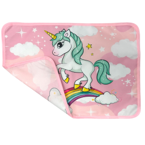 TOVAGLIETTA UNICORNO COLAZIONE SCUOLA IN POLIESTERE IMPERMEABILE CM. 40X30 - TV08UN