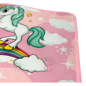 TOVAGLIETTA UNICORNO COLAZIONE SCUOLA IN POLIESTERE IMPERMEABILE CM. 40X30 - TV08UN