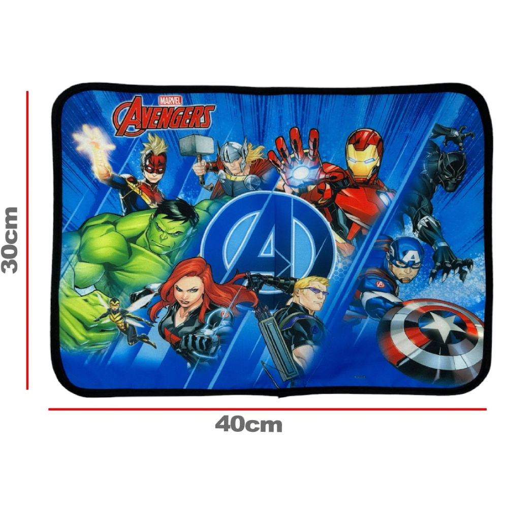 TOVAGLIETTA AVENGERS MARVEL COLAZIONE SCUOLA IN POLIESTERE IMPERMEABILE CM. 40X30 - TV15AV