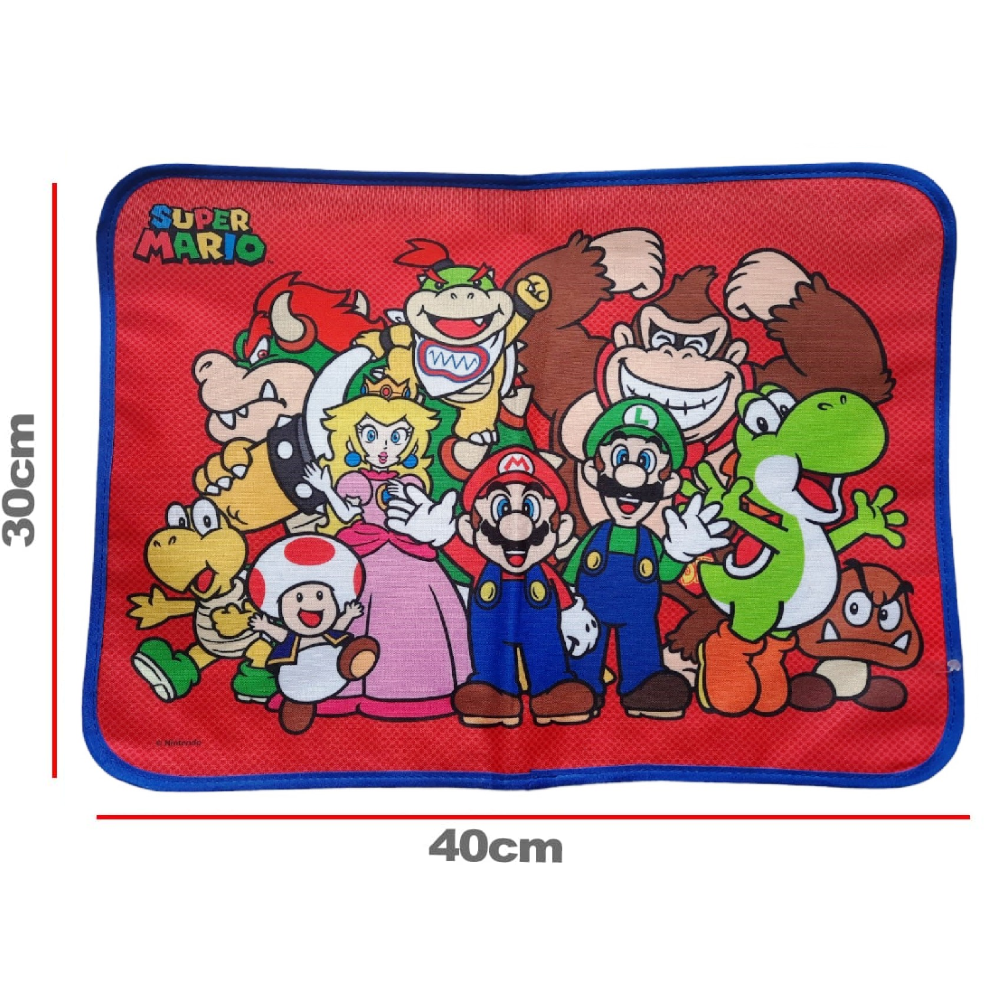 TOVAGLIETTA SUPER MARIO COLAZIONE SCUOLA IN POLIESTERE IMPERMEABILE CM. 40X30 - TV09SM