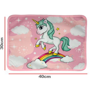 TOVAGLIETTA UNICORNO COLAZIONE SCUOLA IN POLIESTERE IMPERMEABILE CM. 40X30 - TV08UN
