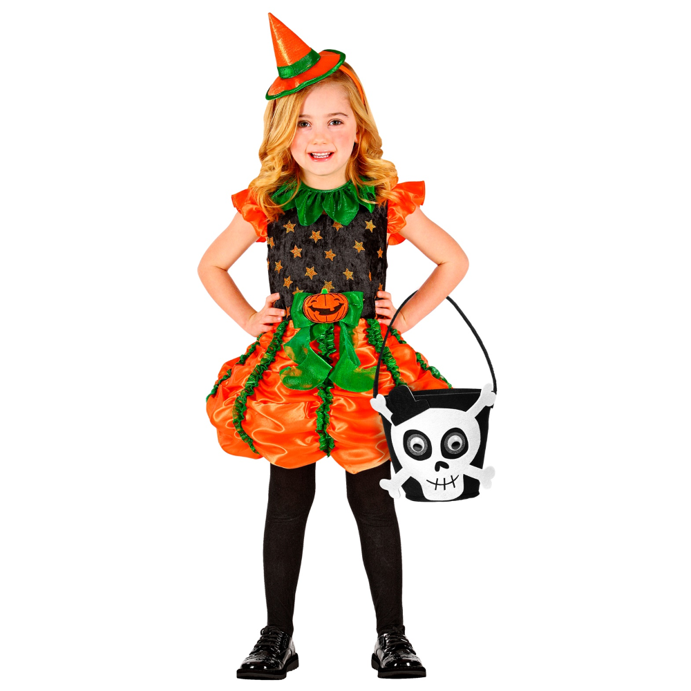 CESTINO BORSETTA DOLCETTO O SCHERZETTO TESCHIO - ACCESSORI HALLOWEEN CARNEVALE COSPLAY BAMBINA - 01347