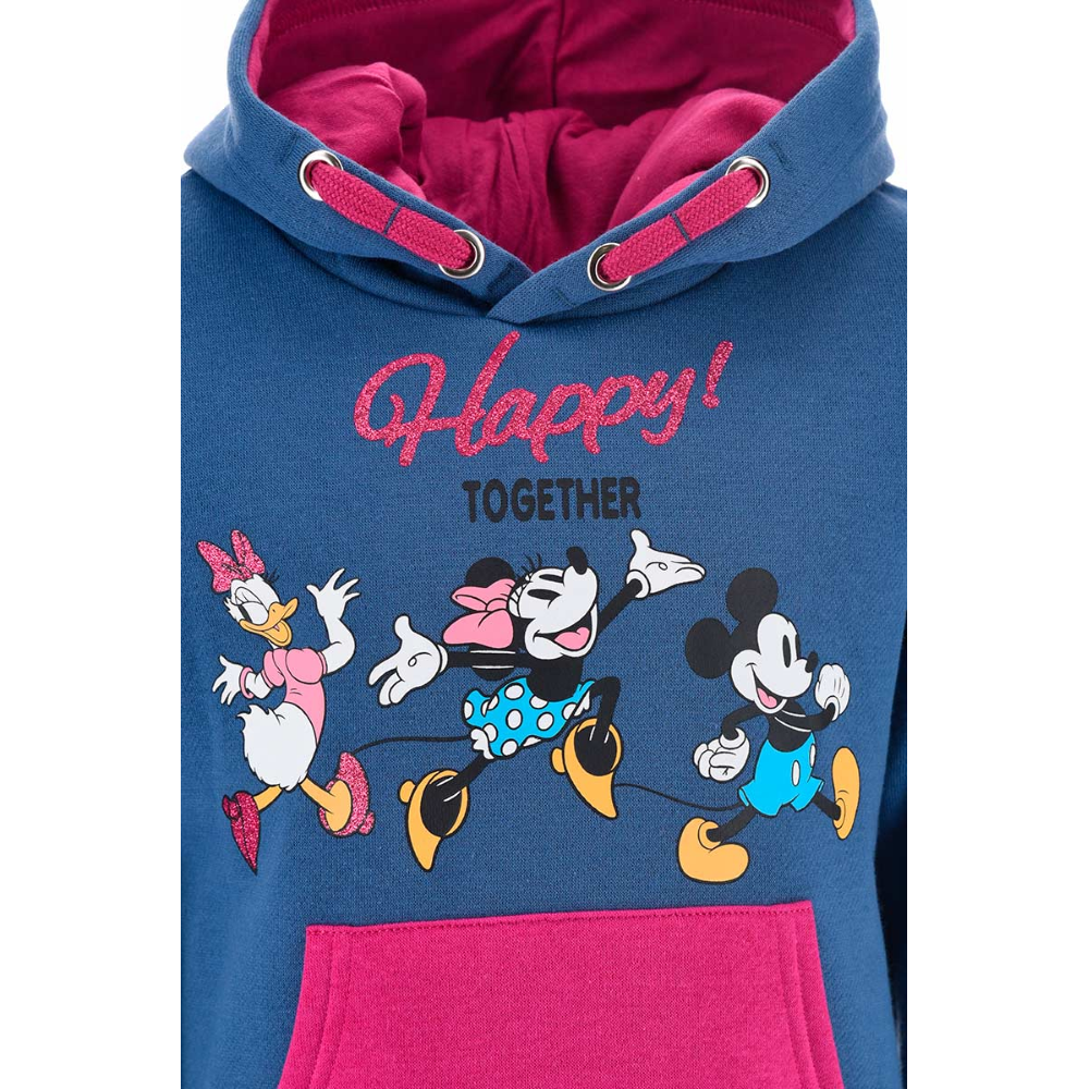 FELPA CON CAPPUCCIO DISNEY BAMBINA SUN CITY - HW1057BLU