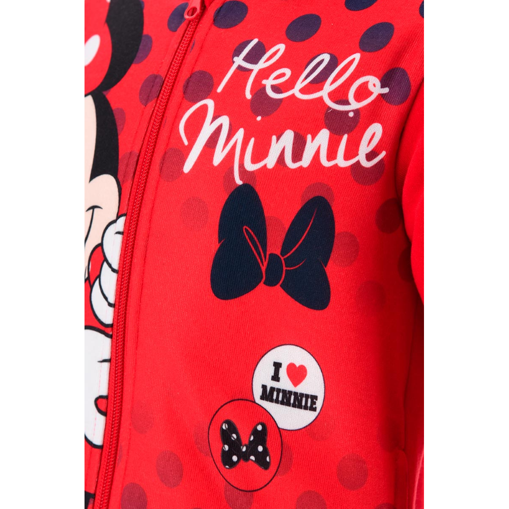 FELPA CON ZIP E CAPPUCCIO MINNIE DISNEY BAMBINA SUN CITY - HW1073ROSSO