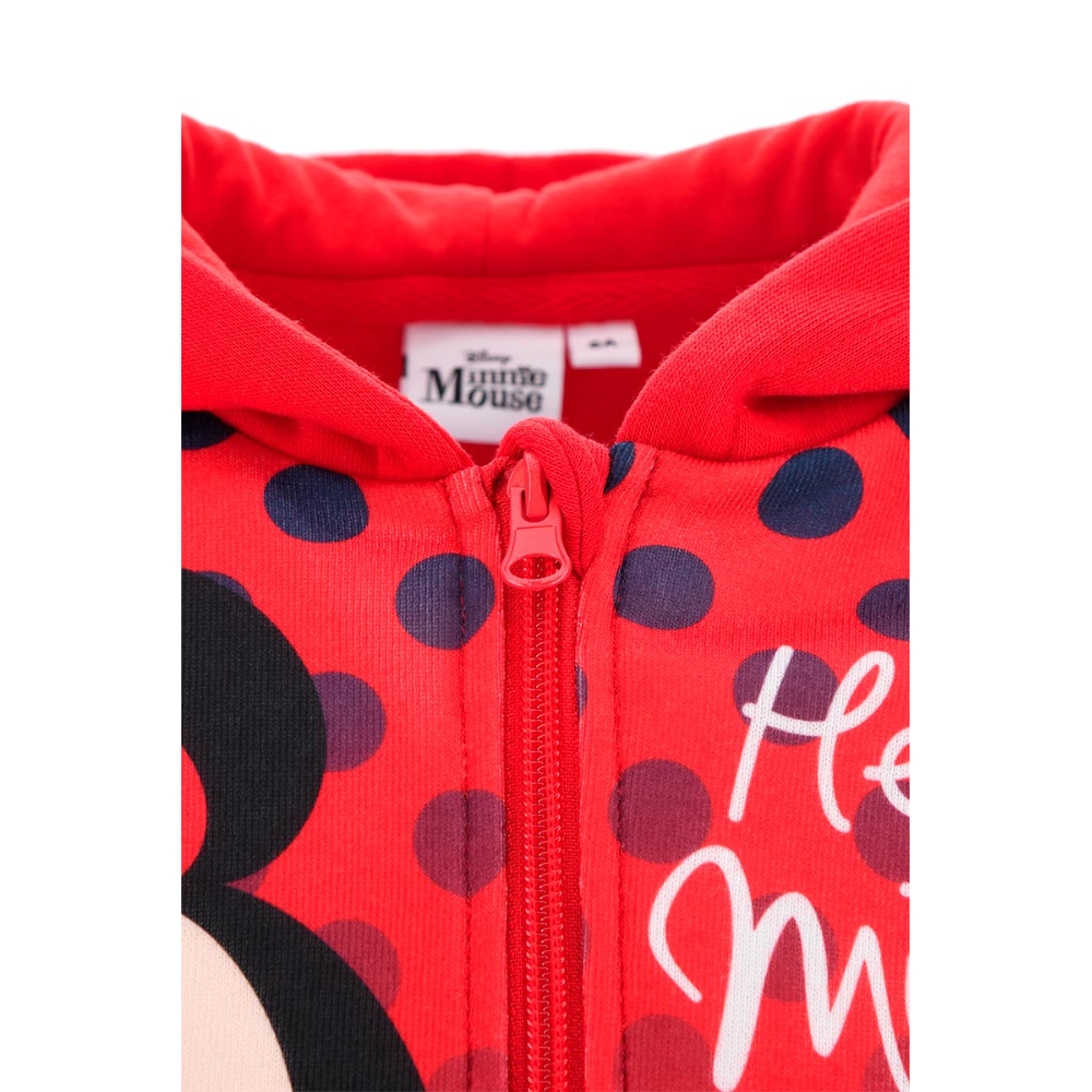 FELPA CON ZIP E CAPPUCCIO MINNIE DISNEY BAMBINA SUN CITY - HW1073ROSSO