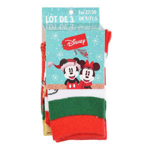 CALZINI 3 PEZZI NATALE MINNIE DISNEY IN SPUGNA TRE PAIA BAMBINI - HW0691