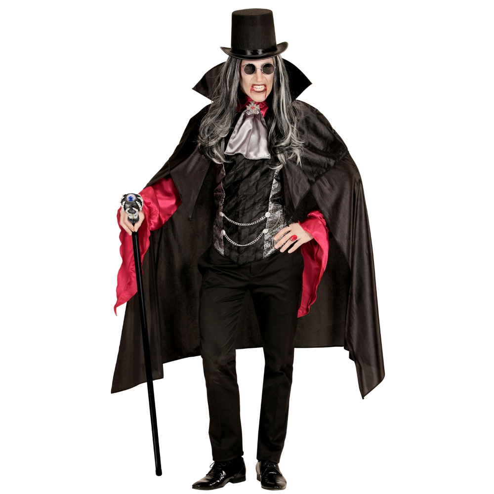 BASTONE SCHELETRO CON OCCHIO GALLEGGIANTE ABBATTIBILE ACCESSORI PER ABITO VESTITO TRAVESTIMENTO CARNEVALE 110 CM - 16788