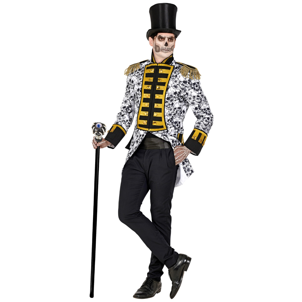 BASTONE SCHELETRO CON OCCHIO GALLEGGIANTE ABBATTIBILE ACCESSORI PER ABITO VESTITO TRAVESTIMENTO CARNEVALE 110 CM - 16788