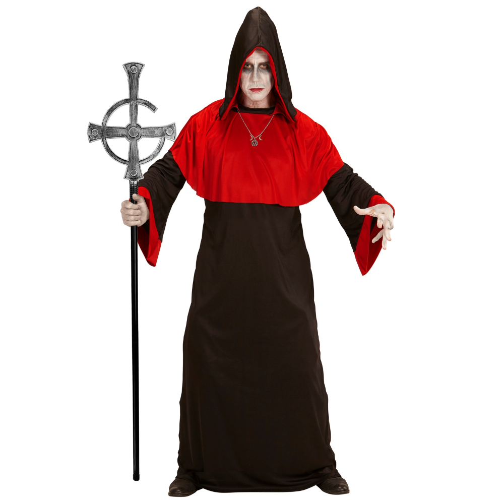 BASTONE PASTORALE MESSA NERA ABBATTIBILE ACCESSORI PER ABITO VESTITO TRAVESTIMENTO CARNEVALE 145 CM - 16789