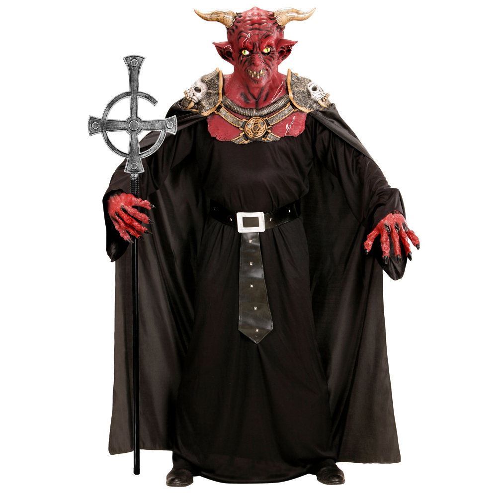 BASTONE PASTORALE MESSA NERA ABBATTIBILE ACCESSORI PER ABITO VESTITO TRAVESTIMENTO CARNEVALE 145 CM - 16789